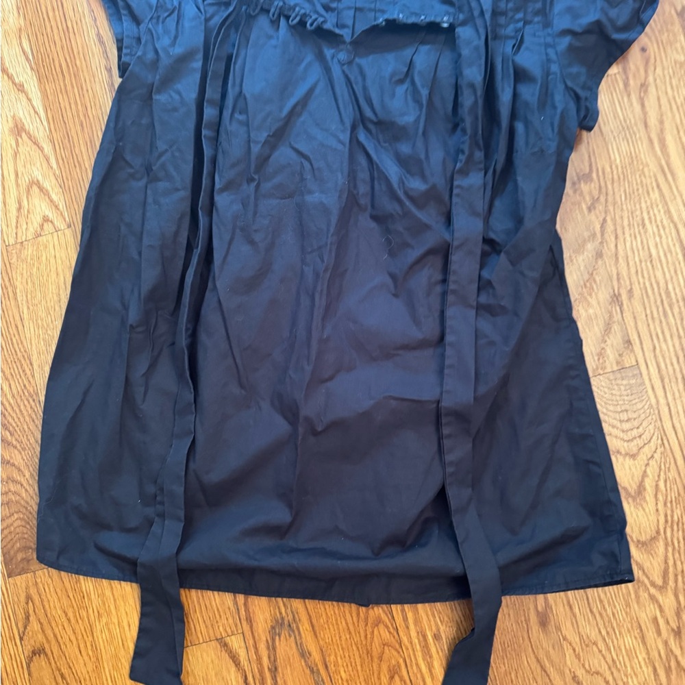 Black Short-Sleeve Top with Ties